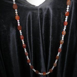 Jay King Mine Finds Authentic 40' Red Carnelian & Agate Necklace